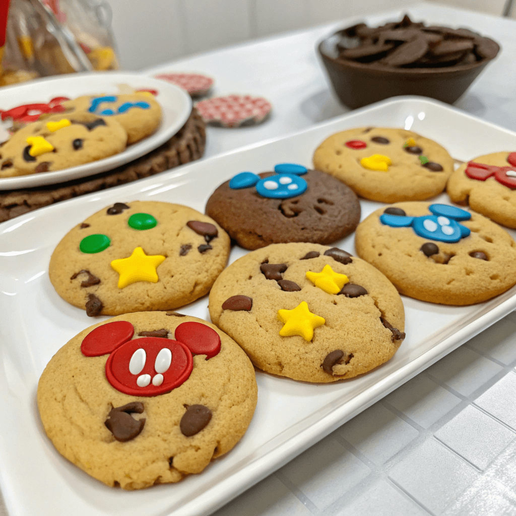 The ingredients and tools used to recreate Disney's chocolate chip cookie recipe with metric measurements.