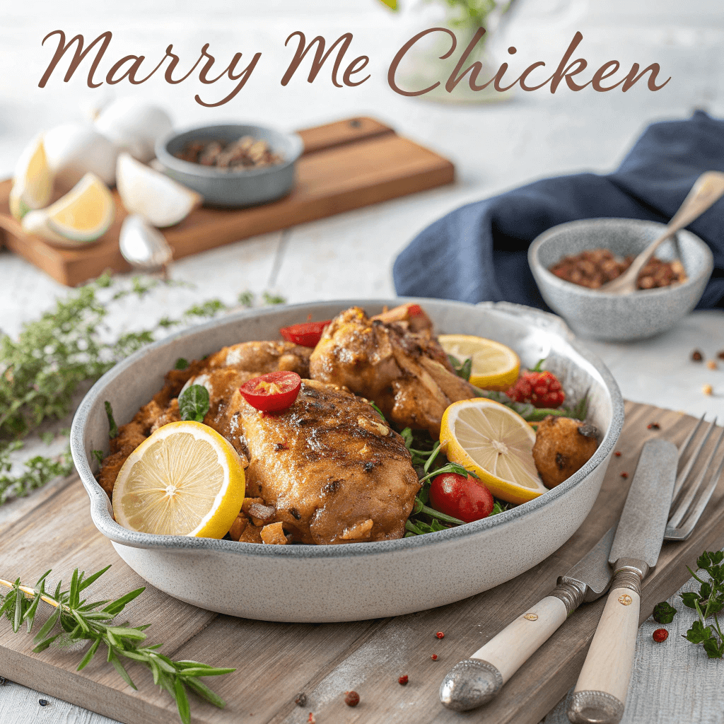 Creamy Marry Me Chicken Served in a Skillet